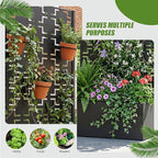 Casaphoria Metal Raised Garden Bed with Trellis, 59"x30"x12" Planter Box for Climbing Plants, Vegetables & Vines, Features Drainage Holes and Privacy Screen, Black-Square
