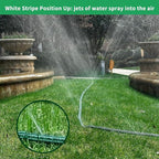 150 FT (50FT*3) Flat Sprinkler Hose for Lawn Watering Garden Soaker Hose with Holes, Heavy Duty Lightweight No-Kink Water Hose with Stakes, Irrigation Hose, Great Fun for Kids and Dog