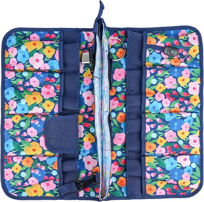 MELOTOUGH Bucket Caddy Organizer Bucket Tool Organizer for Garden Tools Fit 3.5 to 5 Gallon Bucket (Blue Flower)