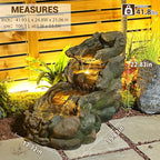 Sunlinua 37" L Outdoor Water Fountain with 3 Tiers Cascading Realistic Tree Trunk Waterfall Fountains with LED Lights Outdoor Water Fountain for Garden Patio Backyard Porch Home Decor