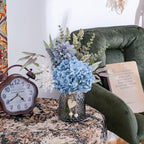 LUEUR Fake Flowers with Vase, Hydrangea Artificial Flowers in Vase Faux Flowers Arrangement Suitable for Home Kitchen Living Room Fall Spring Decor Office Decoration, Centerpiece Table Decorations