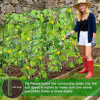 Cucumber Trellis for Raised Bed, U-Shape Garden Trellis for Climbing Plants Outdoor, Metal Arch Trellis for Vegetables, Plant Support for Tomato, Pea, Zucchini(63" L×30" W×47.2" H-Large)