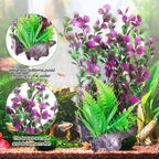Hamiledyi Aquarium Plastic Plants Aquarium Decor Artificial Fish Tank Plants Lifelike Tall Fish Tank Decorations Aquarium Plant Suitable for Saltwater and Freshwater 15.7in 2pcs