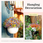 Der Rose 24 Bundles UV Resistant Artificial Flowers for Outdoors Faux Ferns Fake Plastic Flowers for Spring Home Garden Courtyard Patio Front Porch Decor
