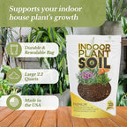 Professional Indoor Plant Soil Mix Large 2.2 Quarts Ready to Use, Premium Potting Soil for Indoor Houseplants Container Plants, Peat Coco Coir Perlite Dolomite Blend Made in USA