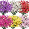 Roberly 24 Bundles Artificial Flowers for Outdoors UV Resistant Silk Fake Flowers Faux Plastic Plants for Porch Garden Window Box Indoor Outdoor Spring Summer Home Farmhouse Decor, Multicolor