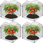 DECOHS 4 Packs Chicken Wire Cloche Plant Protectors from Animals Garden Plant Cage Protector - Wire Plant Protectors to Keep Animals Out
