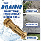Dramm Heavy Duty Brass Jet Spray Hose Nozzle – High Pressure Garden Hose Attachment for Cleaning Patios, Walkways & Gutters