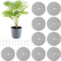 10Pcs Plant Pot Grids - 11.8Inch Plant Pot Cover with 10 U-Shaped Nails, Cuttable Soil Cover Protector from Cats, Dig-Free Soil Cover Flower Pot Grid Guard