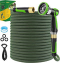 Non-Expandable Garden Hose 25 FT, Lightweight Hose with 10 Function Spray Nozzle, Kink-Free Flexible Water Hose, Durable, Leak-Proof, 360° Swivel Connectors, Portable Storage Strap