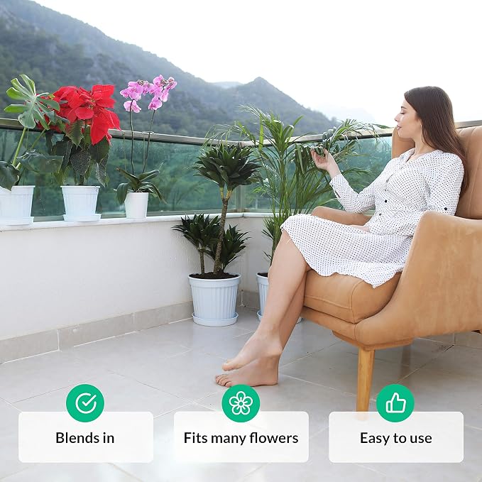 2 Pack Plant Stakes | Plant Supports for Tall Plants and Flowers | Green Garden Stakes | Help Your Flowers Grow | Tomato Cages for Garden | Plant Sticks for Orchid, Amaryllis, Peony, Peppers and More