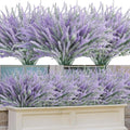 obbsie 30 Bundles Artificial Lavender Outdoor, 14.5" UV Resistant Faux Plants Outdoor Greenery Stems No Fade Plastic Fake Flowers for Window Garden Office Patio Porch Decor