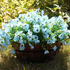 Artificial Flowers for Outdoor, UV Resistant Fake Silk Pansies Flowers, Realistic Faux Plants for Outside Indoor Porch Patio Window Box Planter Home Decor (16, Blue A)