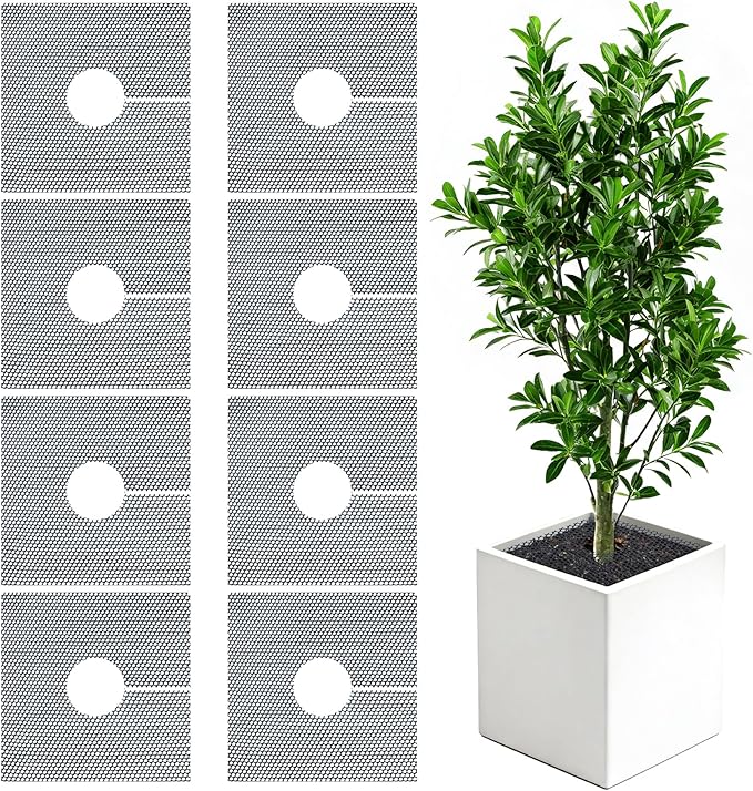 8 Pack Plant Pot Grids - 11.8 Inch Cuttable Soil Cover Protector from Cats, Animals Digging Stopper, Indoor Plant Pot Soil Guard for Outdoor Garden Balcony