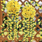 ATTGREAT Artificial Bougainvillea for Outdoors Faux Plants UV Resistant Flowers Fake Plastic Plants Realistic Silk Flowers for Porch Planter Garden Outside Hanging Decoration, 2Pcs (Yellow)