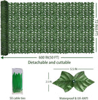 ODTORY Artificial Fence Privacy Screen: 6FT x 50FT UV-Anti Faux Greenery Backdrop Ivy Chain Link Shades Panels for Patio, Balcony, Garden,Deck,Backyard Indoor Outdoor Green Wall Decor