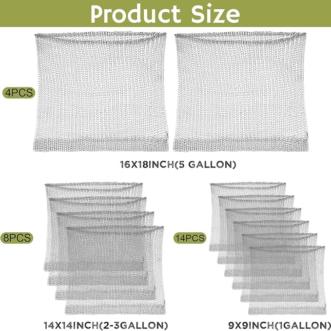 Shimeyao 26 Pcs Root Guard Gopher Baskets Plant Wire Baskets Stainless Steel Plant Wire Speed Mesh Vole Gopher Proof Animal Cages for Root Vegetables Protection, 1 Gallon, 3 and 5 Gallon