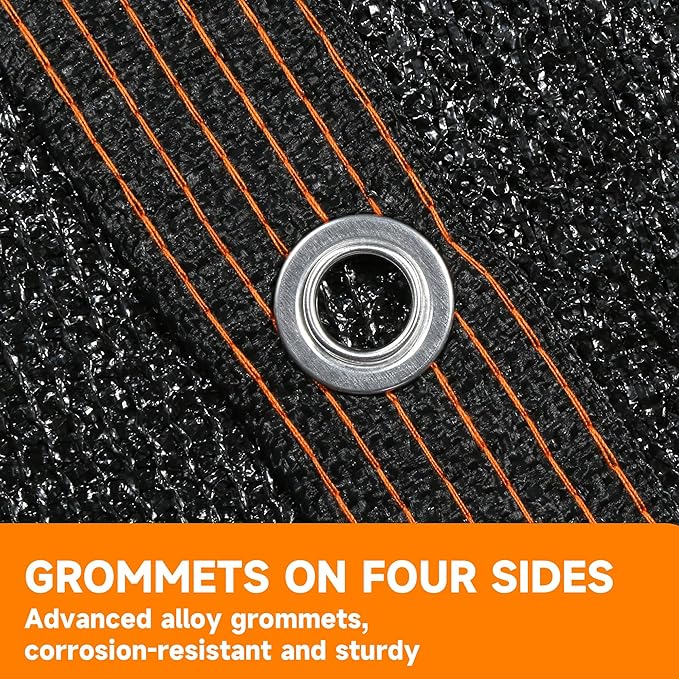 90% Shading Rate 12'x16' Black Shade Cloth,UV Resistant Durable Mesh Tarp with Grommets&Reinforced Edges, Shade Net Using for Plants Cover, Greenhouse, Dog Kennel, Patio, Chicken House