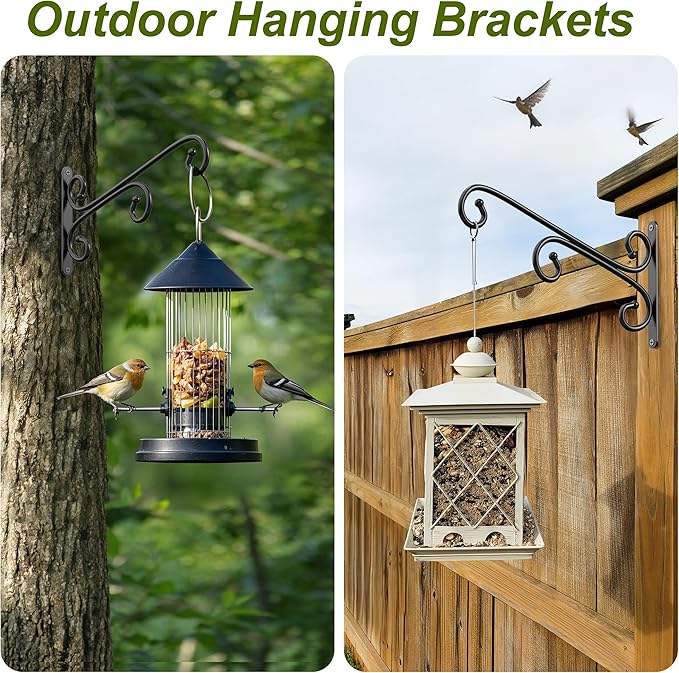 2 Pack Plant Hangers, Metal Plant Hooks for Wall, Plant Hanger Hook, Indoor/Outdoor Hanging Brackets, Hanging Basket Hooks