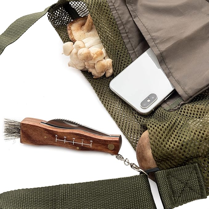 Foraging Bag - Mushroom Foraging Kit with Bag and Knife, Great for Mushroom Decor Lovers