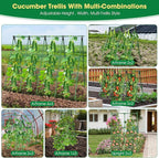 71" x 51" Cucumber Trellis for Raised Bed, A-Frame Garden Trellis for Climbing Plants Outdoor, Rust-Proof Metal Support for Tomato, Peas, Beans, Zucchini & Vines, with Netting & Clips