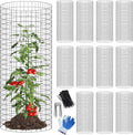 winemana 12 Set Plant Protectors Covers from Animals, 36 Pcs 24x12 Inch Metal Wire Garden Cages with Stakes & Ties, Outdoor Protection to Keep Rabbits Chickens Out for Flowers Vegetables (Black)