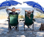 AMMSUN XL Chair Umbrella with Universal Clamp Adjustable 47 inches and 360-degree Swivel UPF 50+, Portable Clamp on Camping or Beach Chair, Stroller, Wheelchair, Golf cart, Blue, 2 PACK