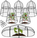 Decoroca 6 PCS Garden Cloches for Plants - Chicken Wire Plant Protectors from Animals, Outdoor Plant Cages to Keep Squirrels, Rabbits & Birds Out of Vegetable - DIY in 5 Forms - Sturdy Anti-Rust Dome