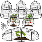 Decoroca 6 PCS Garden Cloches for Plants - Chicken Wire Plant Protectors from Animals, Outdoor Plant Cages to Keep Squirrels, Rabbits & Birds Out of Vegetable - DIY in 5 Forms - Sturdy Anti-Rust Dome