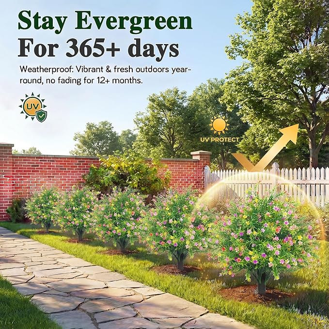 PATIO CHOICE Topiary Trees Artificial Outdoor Boxwood Ball Trees with Ground Spike Set of 2 22" Fake Outdoor Plants Faux Bushes and Shrubs Decorations for Outdoor Indoor Front Porch Garden