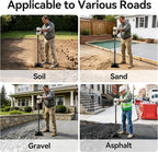 Heavy Duty Steel Tamper, 48" Handle Tamper with Comfortable Rubber Grip, 8×8" Garden Tamper Tool for Soil, Gravel, Asphalt & Lawn