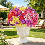 AmyHomie Artificial Flowers for Outdoors UV Resistant - 20 Bundles Fake Plants Outdoor, Faux Silk Flowers No Fade for Planters Garden Porch Window Box Patio Decoration (Mix Color)