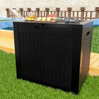 37 Gallon Outdoor Deck Box, Lockable Waterproof Outdoor Storage Boxes For Garden Tools,Indoor Cushions,Accessories Outside Storage Resin Weatherproof Container(Black)