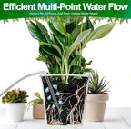 Solar Self Watering Plant Drip Irrigation System for 15 Plants Multiple Automatic Control Modes - Portable DIY Kit for Indoor/Outdoor Gardens, Patios, Balconies, and Vacation Plant Care
