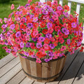 Alupssuc 24 Bundles Artificial Flowers for Outdoors Decoration, UV Resistant Silk Faux Daisy Flora Spring Fake Plastic Plants Greenery for Outside Indoor Yard Home Porch Window Box Decor, Mix 3 Colors