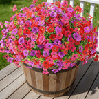 Alupssuc 24 Bundles Artificial Flowers for Outdoors Decoration, UV Resistant Silk Faux Daisy Flora Spring Fake Plastic Plants Greenery for Outside Indoor Yard Home Porch Window Box Decor, Mix 3 Colors