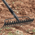 77'' Bow Rake Heavy Duty Garden Rake with Stainless Steel Handle,Tines Metal Head Rake Tool for Loosening Soil Gathering Leaf Leveling Lawn Farming Land Management Yarn Thatch Rake