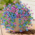 INQCMY 2Pcs Artificial Fake Hanging Flowers for Outdoors UV Resistant Artificial Plants for Spring Summer Decor Look Real Faux Flowers for Outside Home Planter Porch Patio Decor