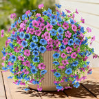 INQCMY 2Pcs Artificial Fake Hanging Flowers for Outdoors UV Resistant Artificial Plants for Spring Summer Decor Look Real Faux Flowers for Outside Home Planter Porch Patio Decor