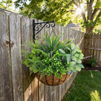 Outdoor Faux Plants UV Resistant - 12 Bouquets Realistic Artificial Eucalyptus Fern Lavender Greenery for Patio Garden Front Porch Decor Weatherproof Fake Plants for Outside