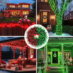 JMEXSUSS 200 LED Christmas Lights Outdoor, 66ft Red and Green String Lights with Remote, Connectable Waterproof Color Changing Christmas Lights for Party Yard Halloween Xmas Decor