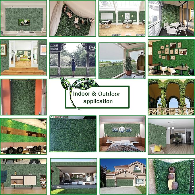 ODTORY Artificial Boxwood Roll: 60 X 120 in (50 sqft) UV-Anti Faux Ivy Boxwood Hedge Leaf Grass Wall for Patio Balcony Privacy, Garden, Backyard Greenery Wall Backdrop and Fence Decor