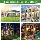 LWWTBS Double Shepherds Hooks for Outdoor (2Pack,76 inch) Heavy Duty Adjustable Bird Feeder Pole Garden Decor Shepherds Hook for Hanging Bird Feeder, Plant Baskets, Hummingbird Feeder for Outside