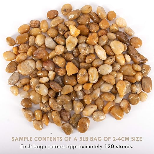 5 lbs Approx. 130 River Rocks Pebbles for Plants Natural Decorative Polished Stones for Planters Succulent Rocks Aquarium Gravel (0.8-1.6 Inches)