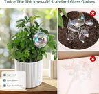 Soilagua Extra-Thick Clear Glass Plant Watering Globes, Rainbow Gradient Self Watering Globes, Automatic Plant Waterer, Self Watering Planter Insert Spikes Devices for Everyday or Vacation Use, 2-Pack