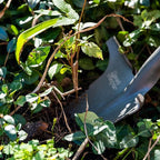 Root Slayer 22311 Nomad Compact Steel Garden Spade for Digging Soil and Root Removal, Portable Tool, Red