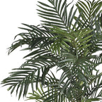 Nearly Natural 6.5ft Artificial Golden Cane Palm Tree, Lifelike Silk Indoor Palm With Three Textured Trunks Flexible Fronds Nursery Planter, Low Maintenance