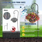 Ottsuls Bird Feeder Pole, 2 Pack 76 Inch Shepherds Hooks for Outdoor with 5 Prongs Adjustable for Hanging Lantern, Hummingbird Feeder, Plant,Garden Stake Plant Stand Hanger Weddings Décor