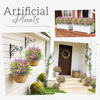 Der Rose 24 Bundles Artificial Flowers Bulk for Outdoors UV Resistant Fake Flowers Spring for Garden Patio Porch Farmhouse Home Window Box Decor（Colourful）