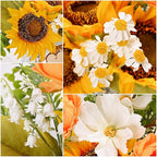 LUEUR Artificial Faux Flowers in Vase for Home,Silk Sunflower Bouquet Fake Flowers with Pot Silk Sunflower Arrangement with Vase Suitable for Fall, Spring Decor Office Decoration Table Cenerpiece